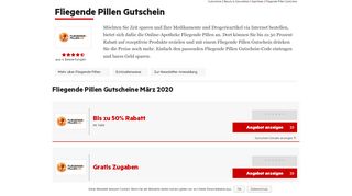 
                            6. Fliegende Pillen Gutschein Februar 2019 | 50% Rabatt + 3 weitere