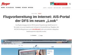 
                            11. fliegermagazin | News | Flugvorbereitung im Internet: AIS-Portal der ...