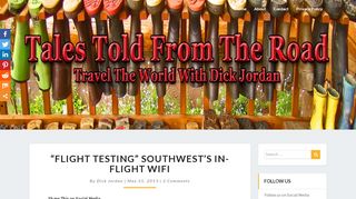 
                            8. “Flight Testing” Southwest's In-Flight WiFi - Tales Told From The Road