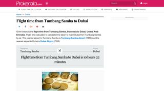 
                            10. Flight Time Tumbang Samba - Dubai - Prokerala.com