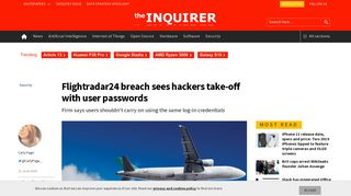 
                            7. Flightradar24 breach sees hackers take-off with user passwords