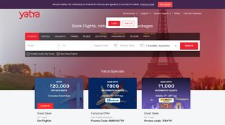 
                            4. Flights Booking, Cheap Flight Tickets at Lowest Airfare - Yatra.com