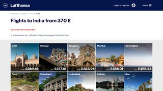 
                            9. Flights to India | Book your flights - Lufthansa ®