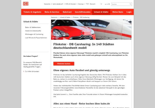 
                            8. Flinkster - Deutschlandweit mobil mit CarSharing - Deutsche Bahn
