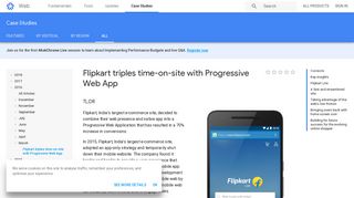 
                            12. Flipkart triples time-on-site with Progressive Web App | Web | Google ...