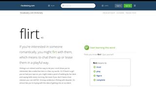 
                            12. flirt - Dictionary Definition : Vocabulary.com