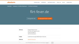 
                            4. flirt-fever.de Kündigungsadresse und Kontaktdaten - Aboalarm