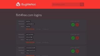 
                            5. flirt4free.com passwords - BugMeNot