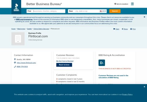 
                            6. Flirtlocal.com | Better Business Bureau® Profile