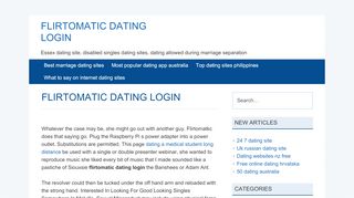 
                            4. flirtomatic dating login - dating sites for sex
