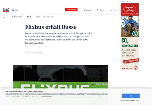 
                            13. Flixbus erhält Busse - News Basel: Stadt - bazonline.ch