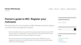 
                            1. Florian's guide to IRC: Register your nickname - Florian Effenberger