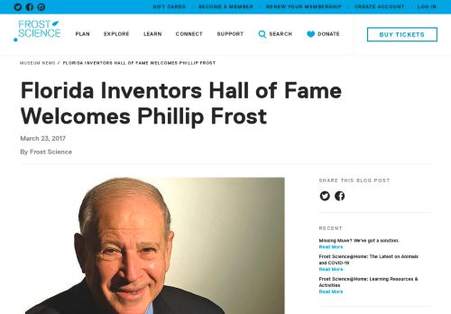 
                            13. Florida Inventors Hall of Fame Welcomes Phillip Frost - Frost Science