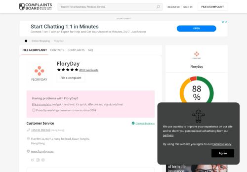 
                            5. FloryDay Customer Service, Complaints and Reviews