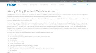 
                            7. Flow | Jamaica | Privacy Policy (Cable & Wireless Jamaica)