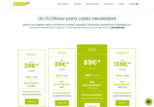 
                            5. FLOWww - Versiones y Precio