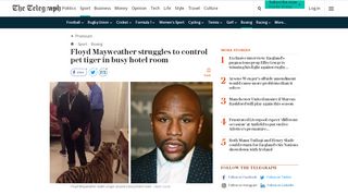 
                            13. Floyd Mayweather struggles to control pet tiger in busy hotel room