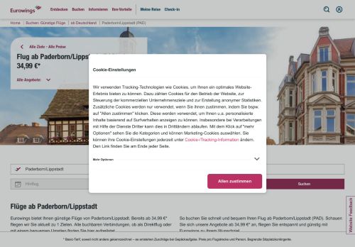 
                            13. Flug ab Paderborn/Lippstadt (PAD) ab 39,99 €* - Eurowings