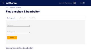 
                            3. Flug ansehen & bearbeiten - Lufthansa