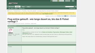 
                            8. Flug online gekauft - wie lange dauert es, bis das E-Ticket ...