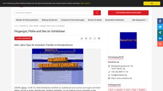 
                            11. Flugangst, Flöhe und Sex im Schlafsaal - Reisebine.de ... - lifePR