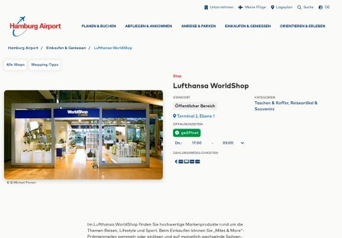 
                            10. Flughafen Hamburg - Lufthansa WorldShop - Hamburg Airport