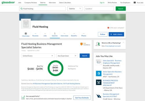 
                            7. Fluid Hosting Business Management Specialist Salary | Glassdoor