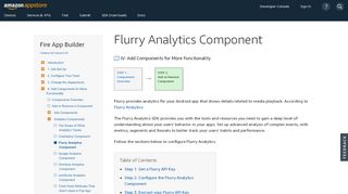 
                            6. Flurry Analytics Component | Fire App Builder - Amazon Developer