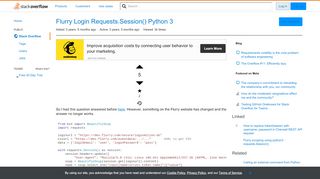 
                            7. Flurry Login Requests.Session() Python 3 - Stack Overflow