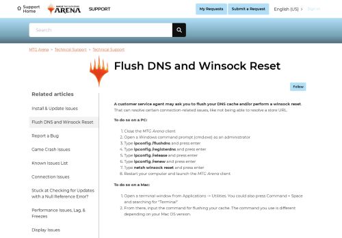 
                            3. Flush DNS and Winsock Reset – MTG Arena