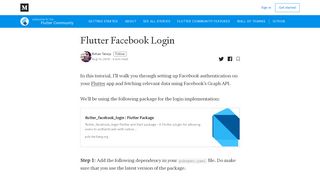 
                            6. Flutter Facebook Login – Flutter Community – Medium