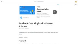 
                            11. Flutter - Facebook Oauth login with Flutter - Solution - Didier Boelens