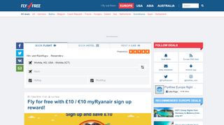 
                            3. Fly for free with £10 / €10 myRyanair sign up reward! - Fly4free