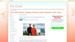 
                            10. Fly Gosh: JetStar Asia Cabin Crew Recruitment ( Based in Singapore )