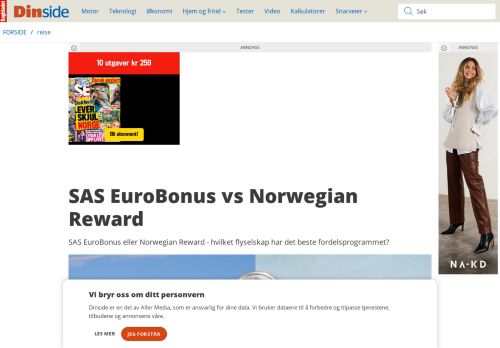 
                            9. Fly: SAS EuroBonus vs Norwegian Reward - DinSide