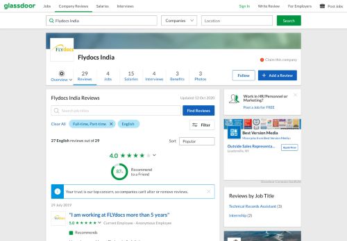 
                            12. Flydocs India Reviews | Glassdoor.co.in