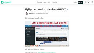 
                            1. Flyligas Acortador de enlaces NUEVO — Steemit