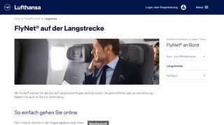 
                            3. FlyNet® auf der Langstrecke - Lufthansa