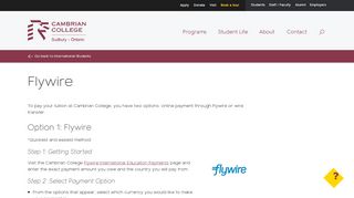 
                            13. Flywire | Cambrian College