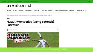 
                            8. FM 2017 Wonderkid (Genç Yetenek) Forvetler | - Part 10 - FMHikayeleri