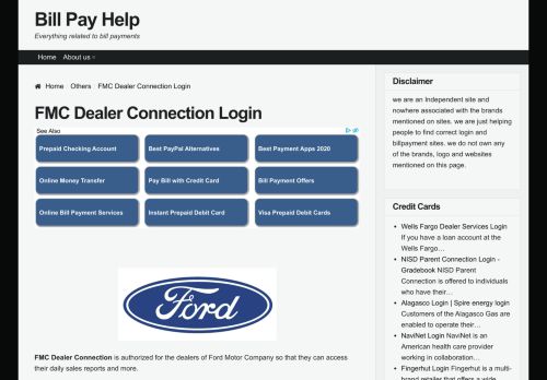 
                            12. FMC Dealer Connection Login | Bill Pay Help