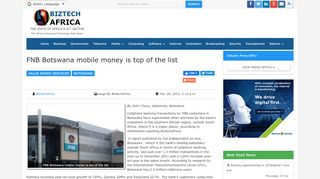 
                            9. FNB Botswana mobile money is top of the list | Value Added Services ...