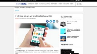 
                            8. FNB continues wi-fi rollout in branches | IOL Personal Finance