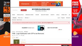 
                            8. FNB - Login Notification with OTP to be Removed | MyBroadband