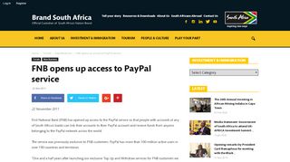 
                            9. FNB opens up access to PayPal service - Brand South Africa