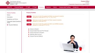 
                            9. FO Website > Students > Enquiry Facilities - PolyU