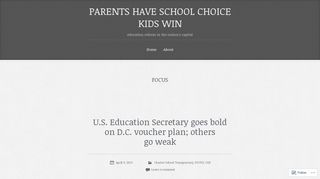 
                            12. FOCUS | Parents Have School Choice Kids Win