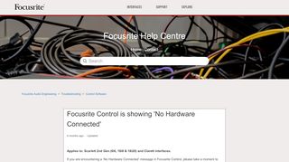 
                            5. Focusrite Control is showing 'No Hardware Connected' – Focusrite ...