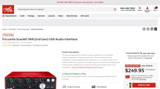
                            12. Focusrite Scarlett 18i8 (2nd Gen) USB Audio Interface | Guitar Center