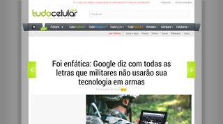 
                            5. Foi enfática: Google diz com todas as letras que militares não usarão ...